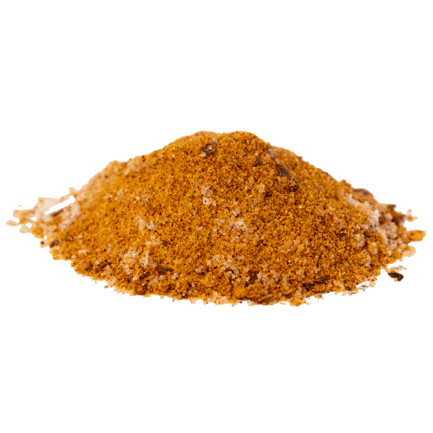 Ground cinnamon spice on a green background.