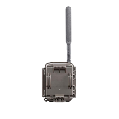 1. High-tech wildlife trail camera with antenna and adjustable settings for outdoor hunting.