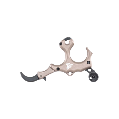 Precision archery release aid with comfortable ergonomic design for bowhunting and target shooting.