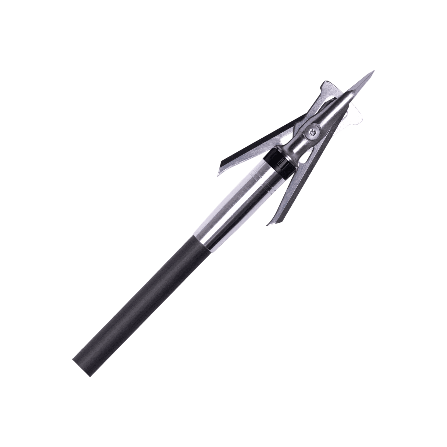 Precision tactical ice axe with aluminum shaft and sharp steel pick for outdoor safety.
