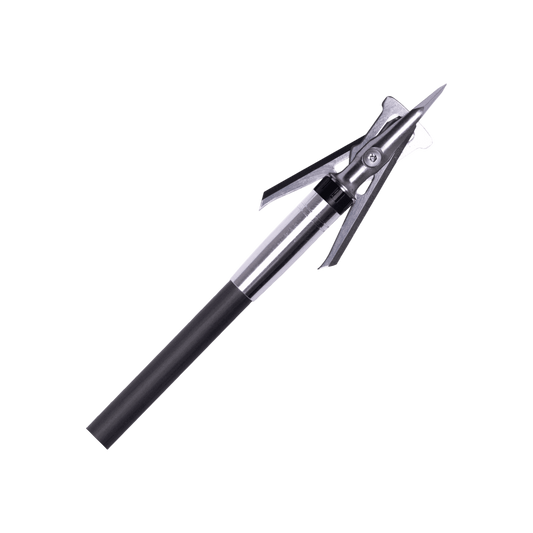 Precision tactical ice axe with aluminum shaft and sharp steel pick for outdoor safety.