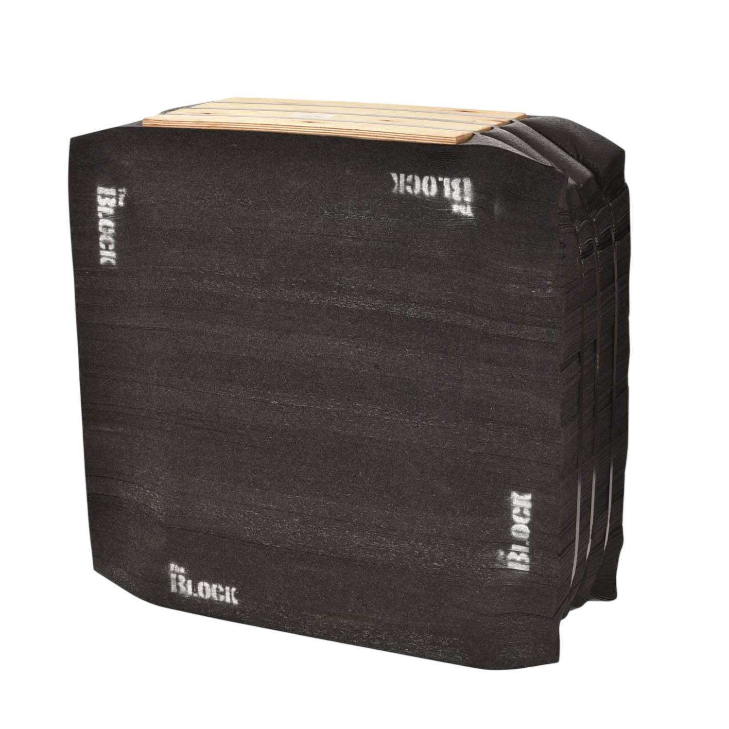 Black archery target foam block for bowhunting practice and training outdoors.