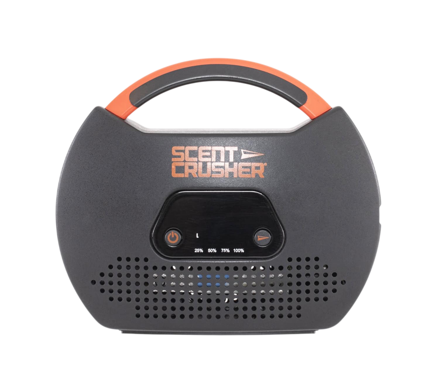 Wireless scent eliminator with adjustable settings for outdoor hunting activities.