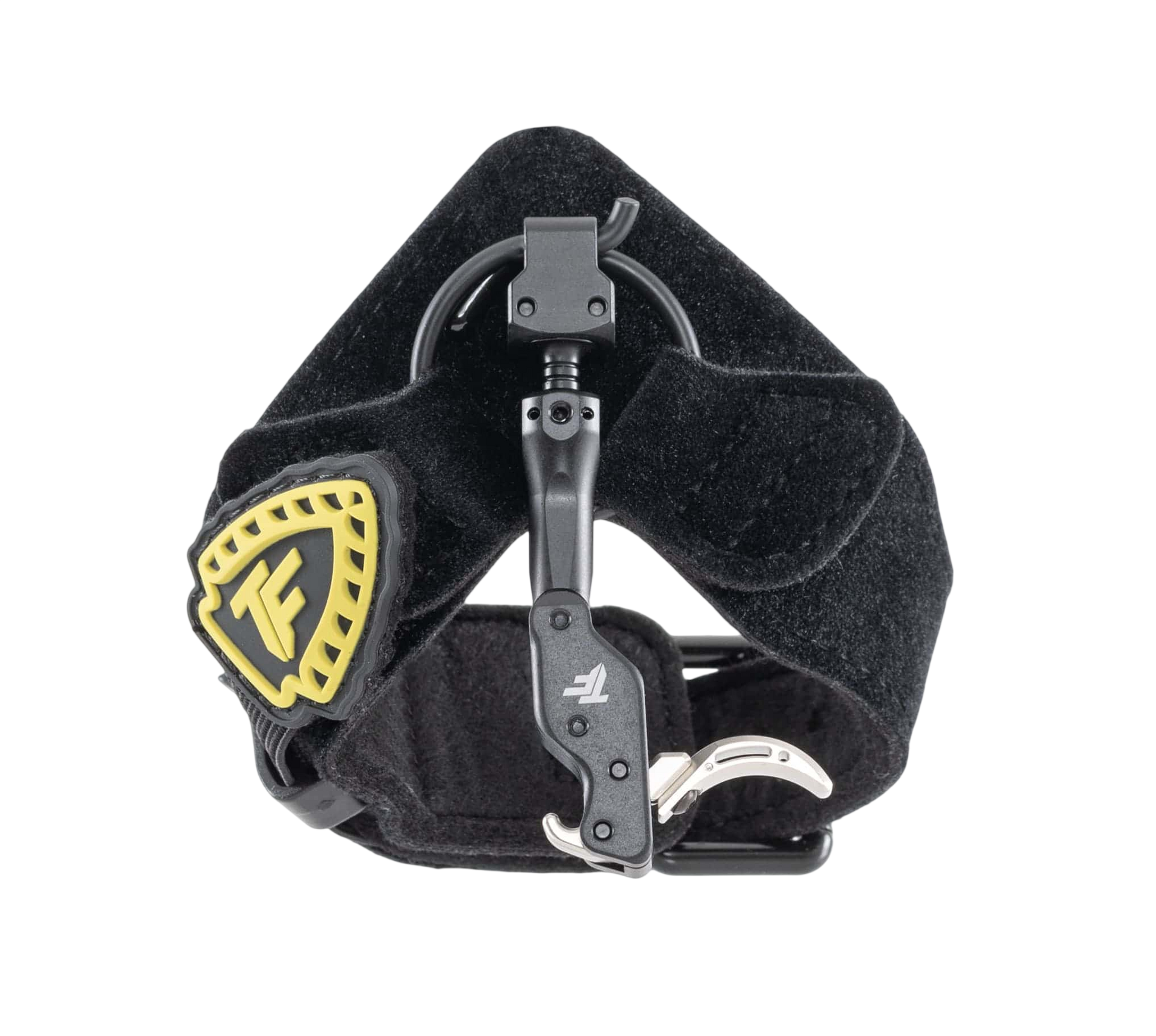 Ultralight archery wrist release with adjustable trigger for bowhunting and target shooting.