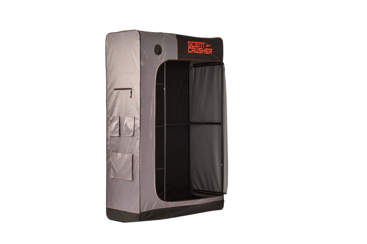 Portable indoor shooting shelter for bowhunting practice and archery training.