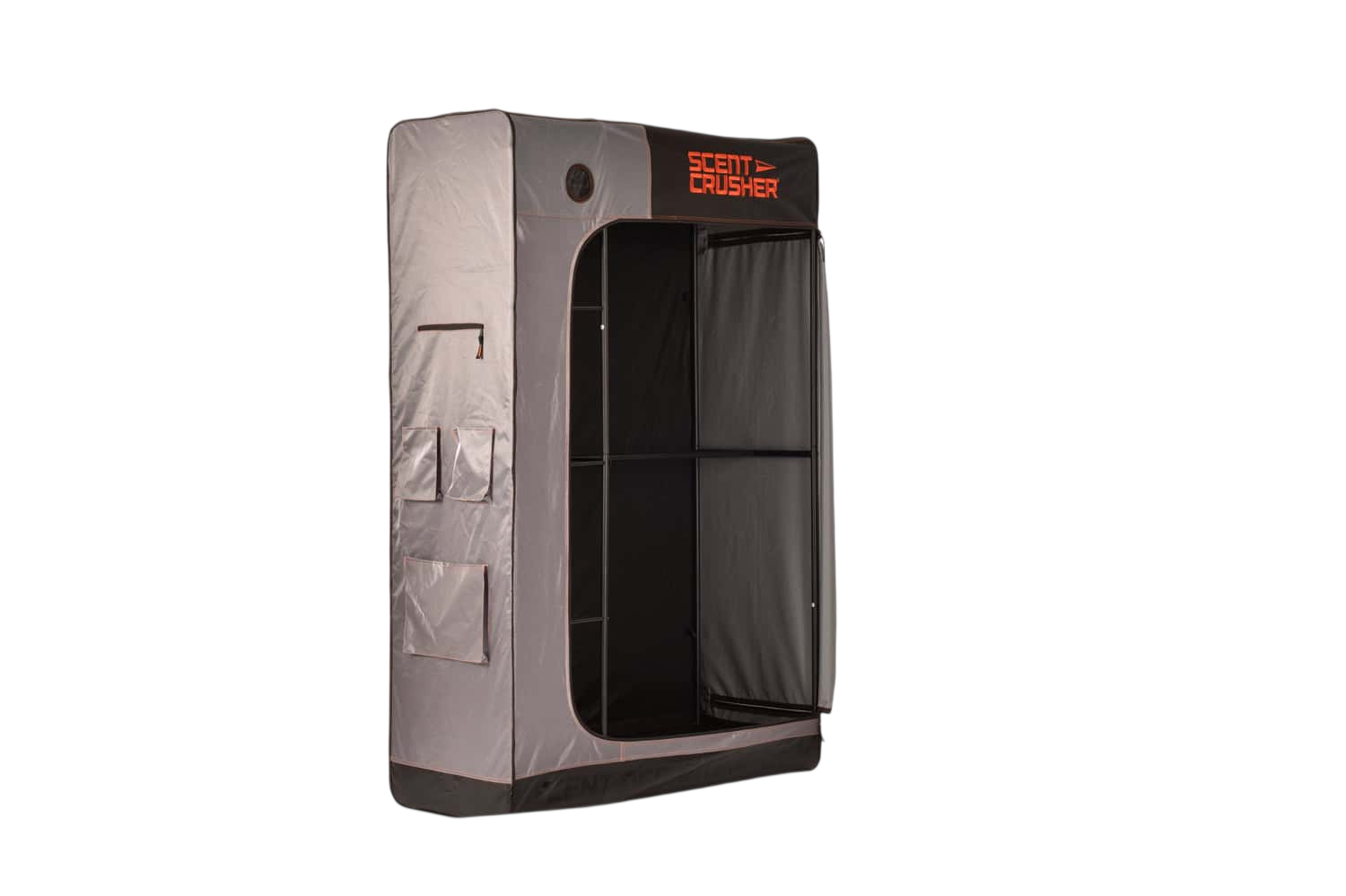 Portable indoor shooting shelter for bowhunting practice and archery training.