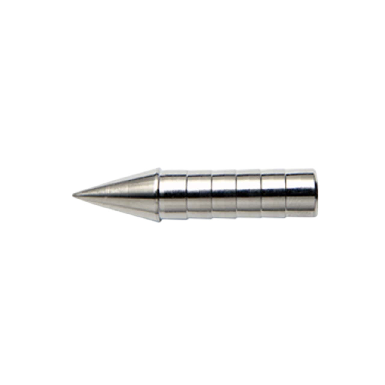 Sharp metallic arrow nock for archery and bowhunting gear.