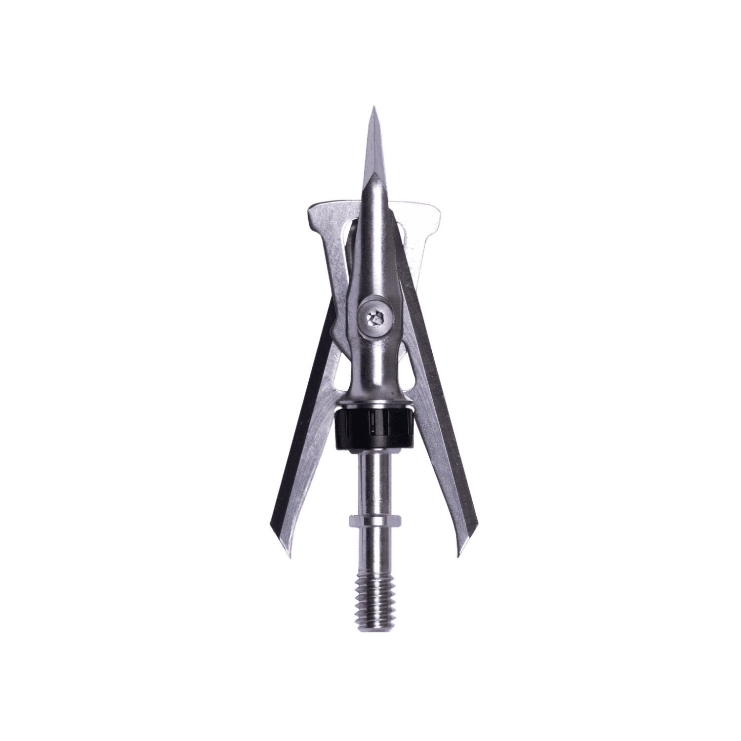 Precision mechanical broadhead sharpener with metal components and screw thread.