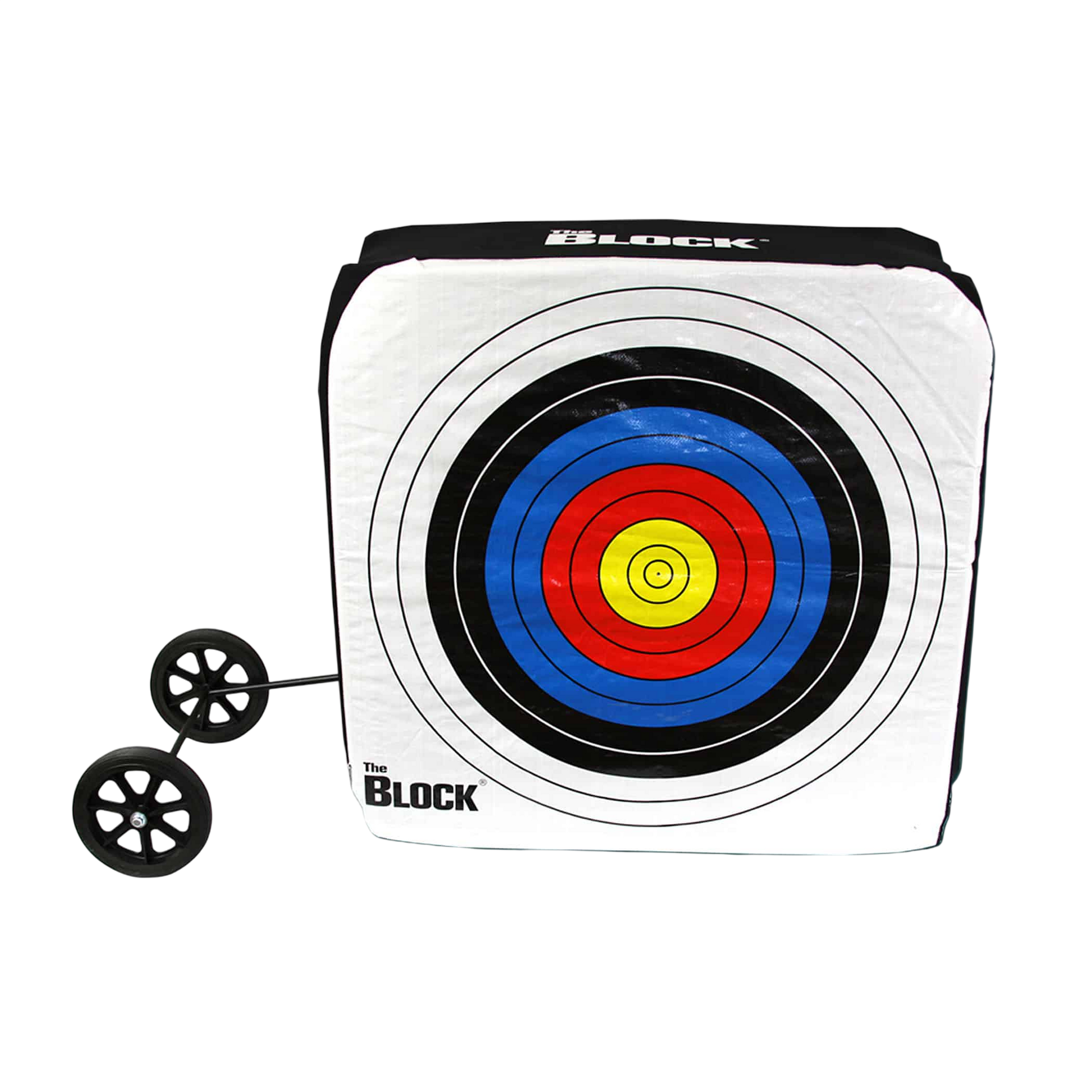 High-quality archery target with removable stand and colorful bullseye for practice.