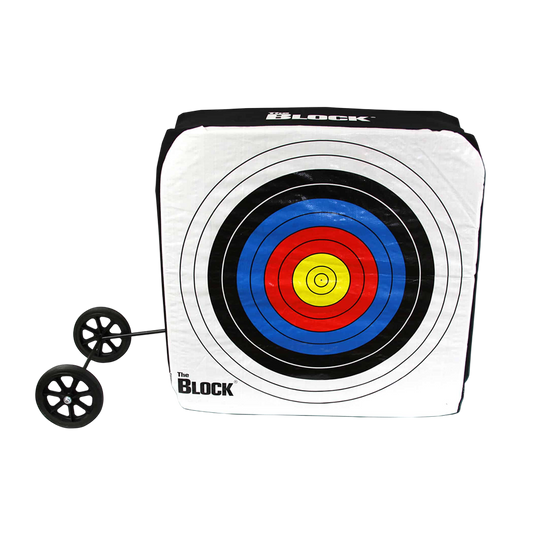 High-quality archery target with removable stand and colorful bullseye for practice.