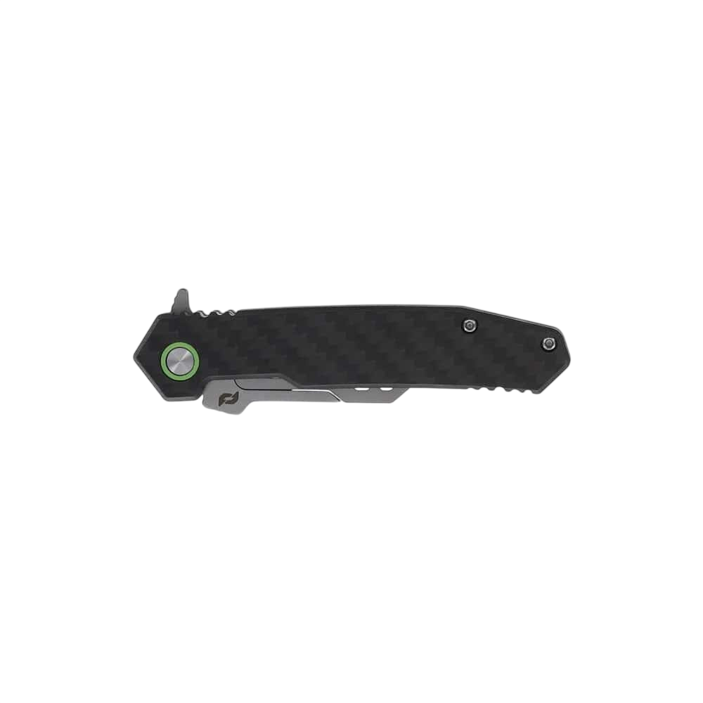 Ultra-compact carbon fiber locking knife for outdoor activities and bowhunting.