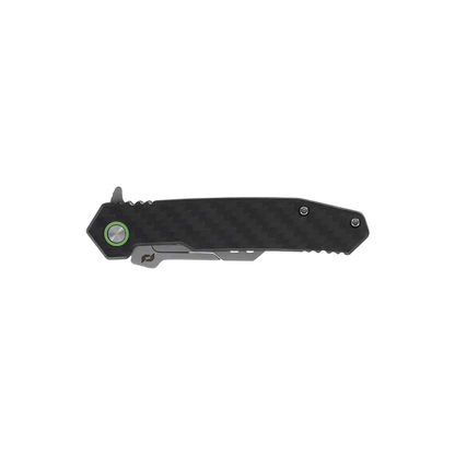 Ultra-compact carbon fiber locking knife for outdoor activities and bowhunting.