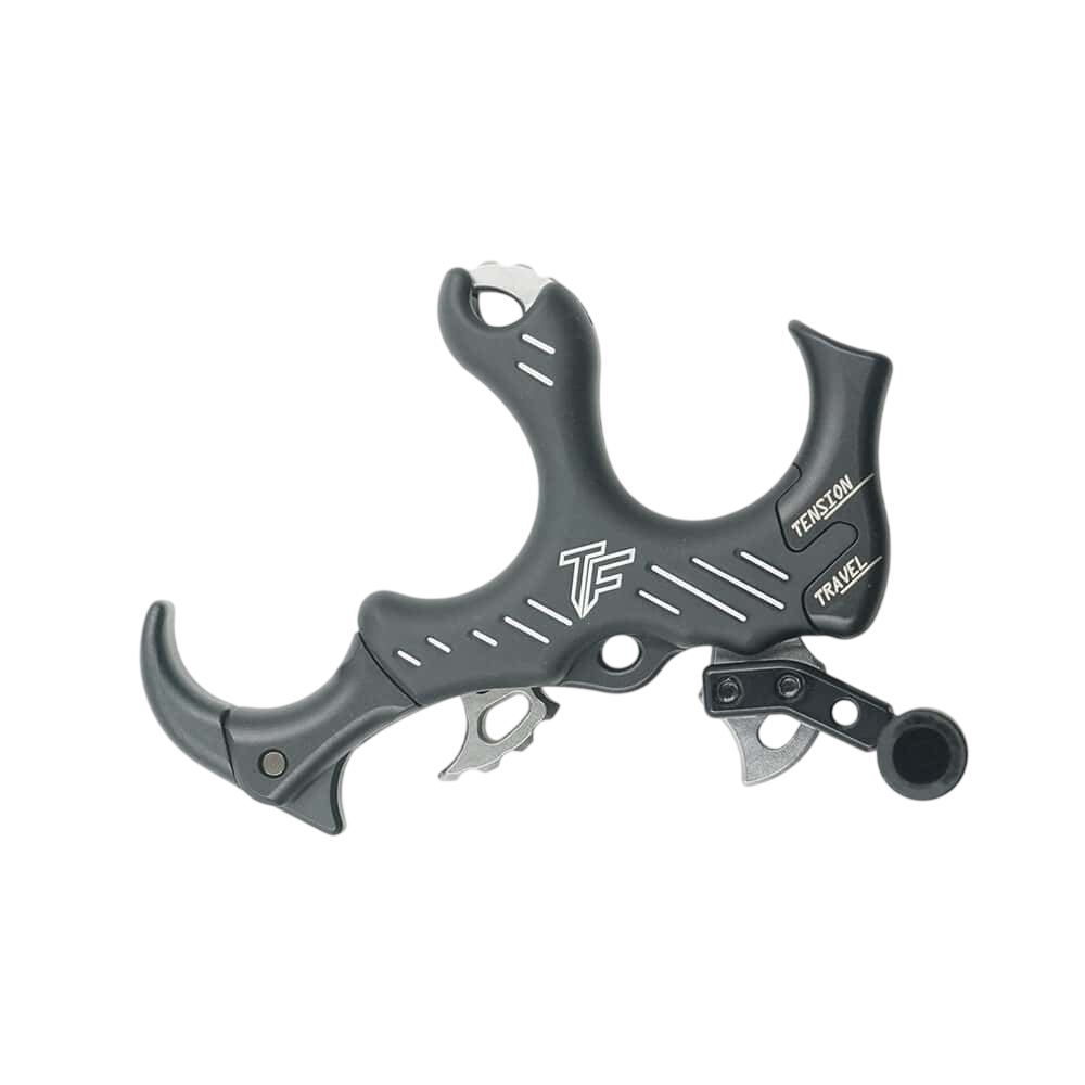 Adjustable archery release aid for bowhunting and archery enthusiasts.