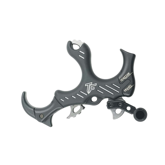 Adjustable archery release aid for bowhunting and archery enthusiasts.