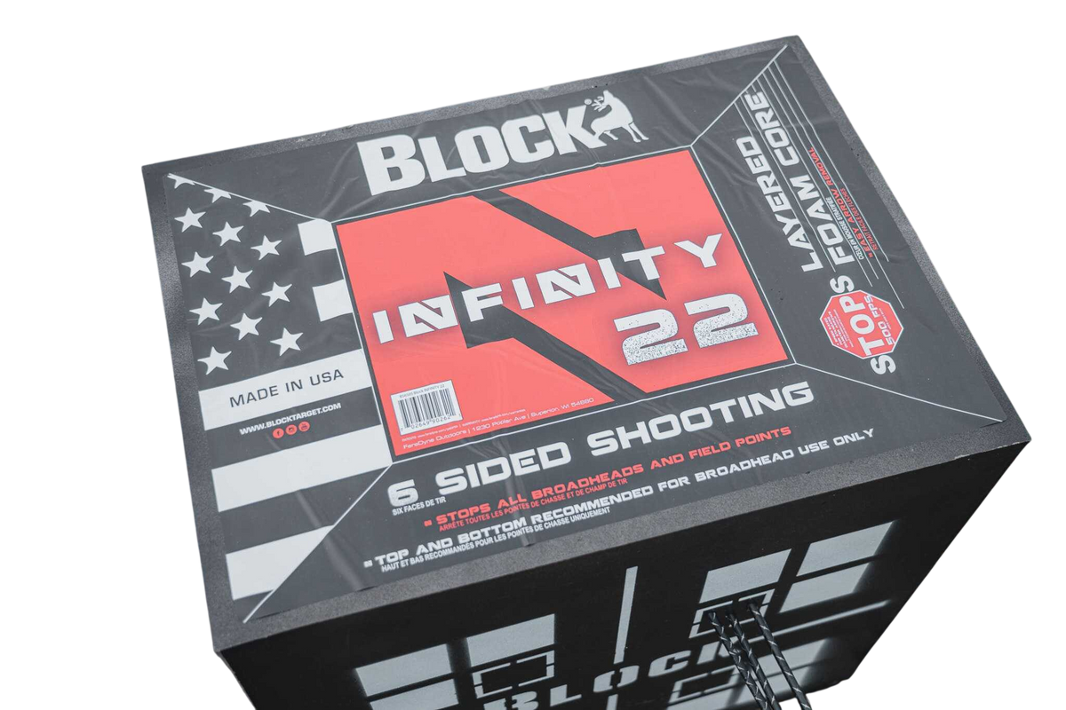 High-quality archery target with six-sided shooting surface for field points and broadheads.