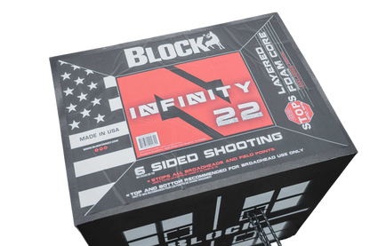 High-quality archery target with six-sided shooting surface for field points and broadheads.