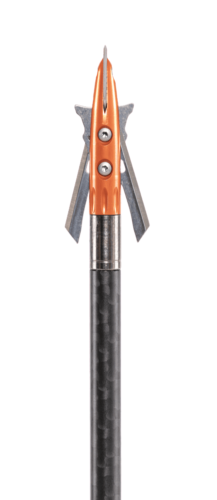 Precise archery four-blade broadhead for bowhunting and target shooting.