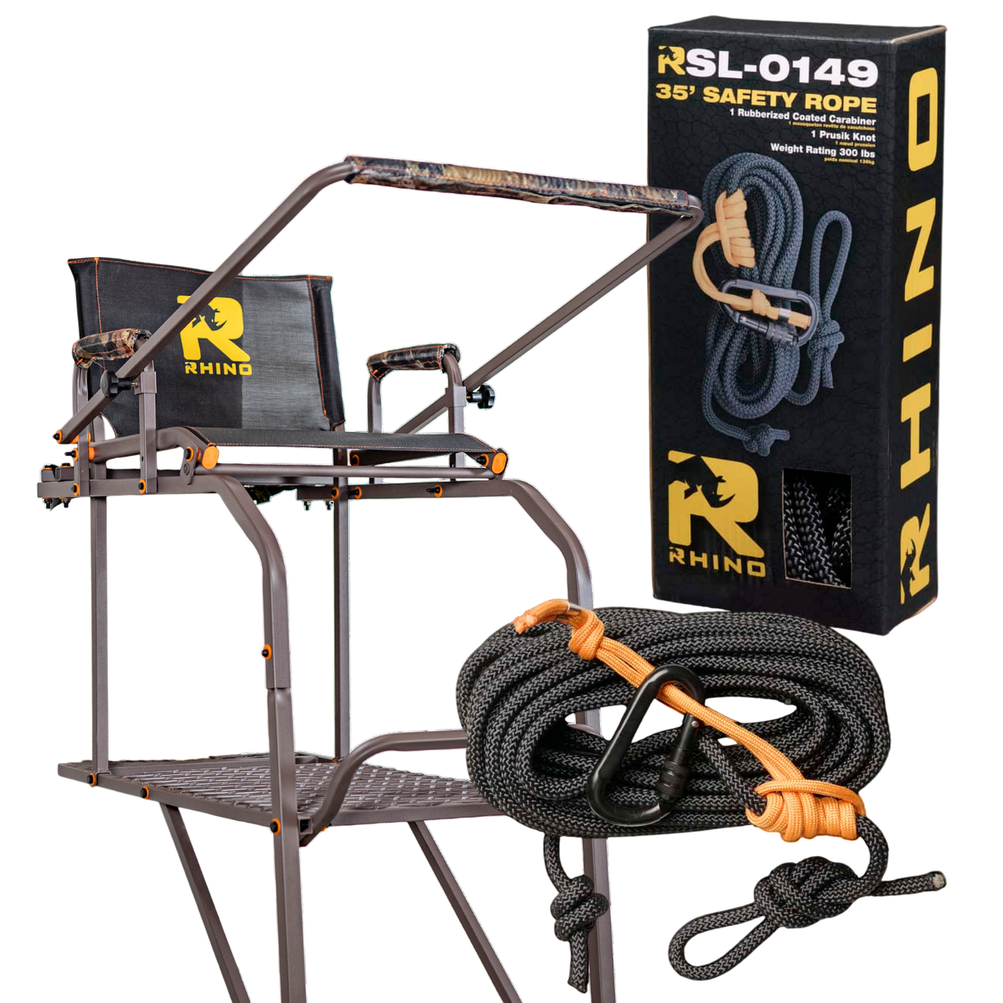 Rhino RTL-202 16ft Ladder Stand & Safety Rope Bundle