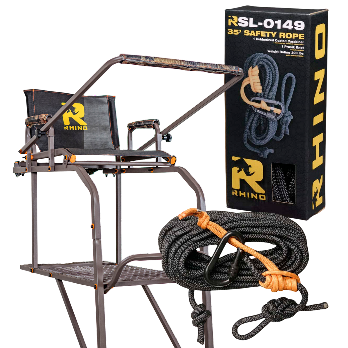 Rhino RTL-202 16ft Ladder Stand & Safety Rope Bundle – Feradyne