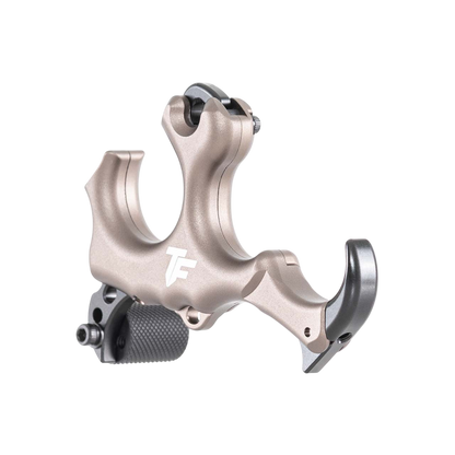 Lightweight archery release aid with adjustable trigger and ergonomic design for bowhunting and target shooting.