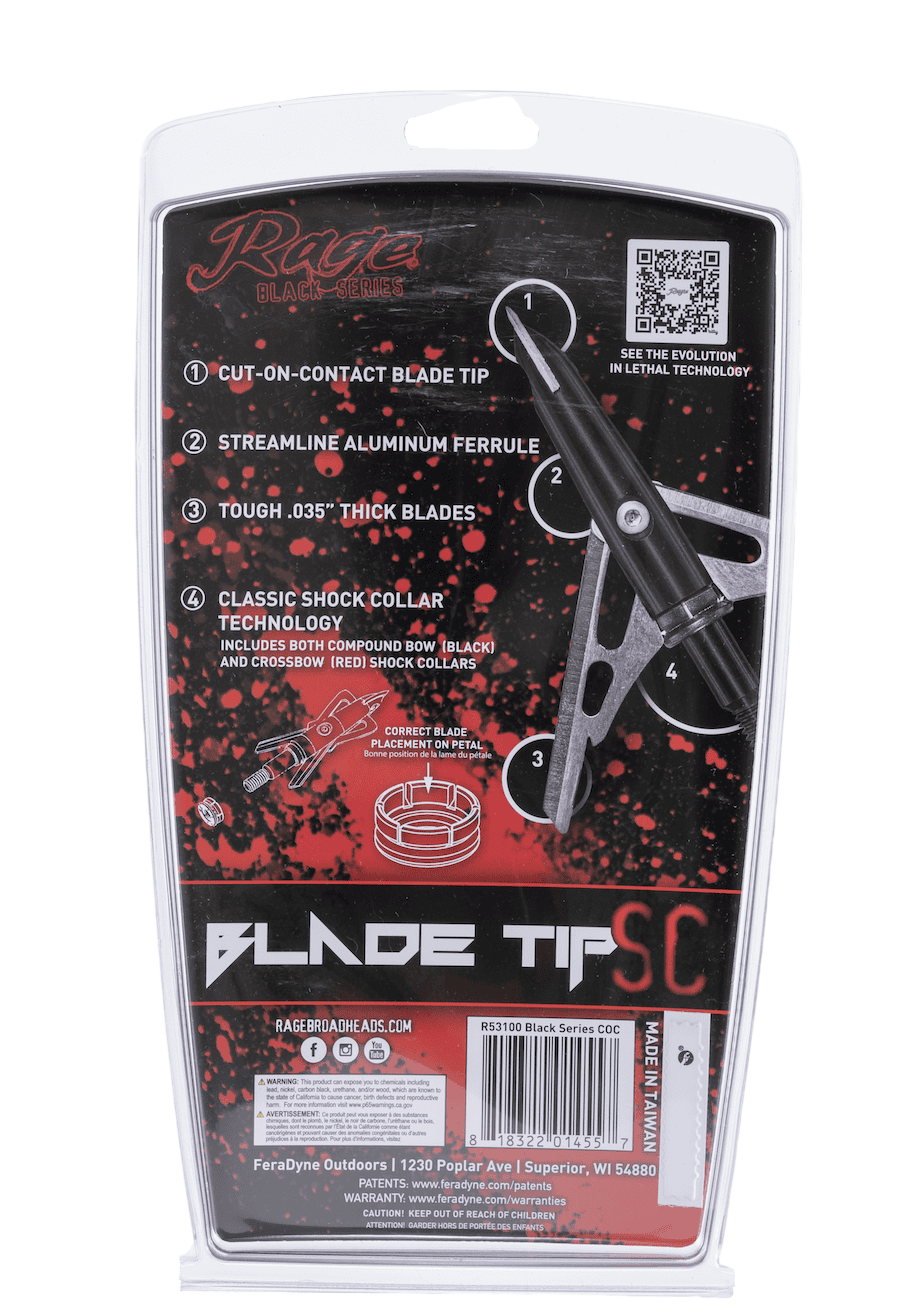 Premium archery blade tip with shock collar technology for bowhunting accuracy.