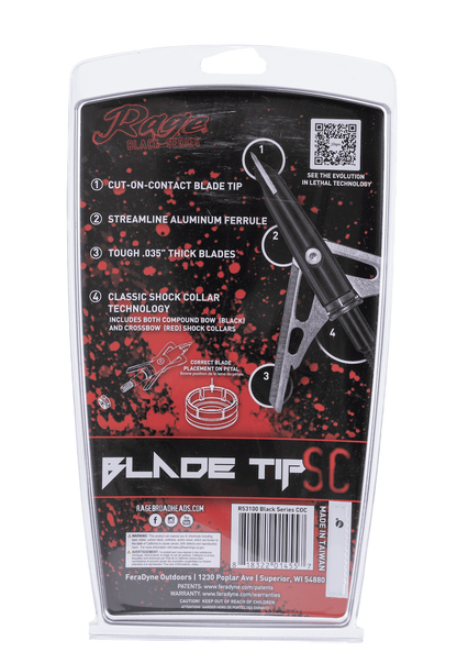 Premium archery blade tip with shock collar technology for bowhunting accuracy.