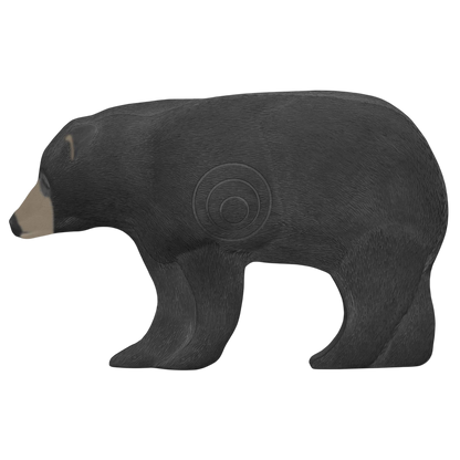 Bear-shaped archery target with lifelike detail and removable faceplate for durability.