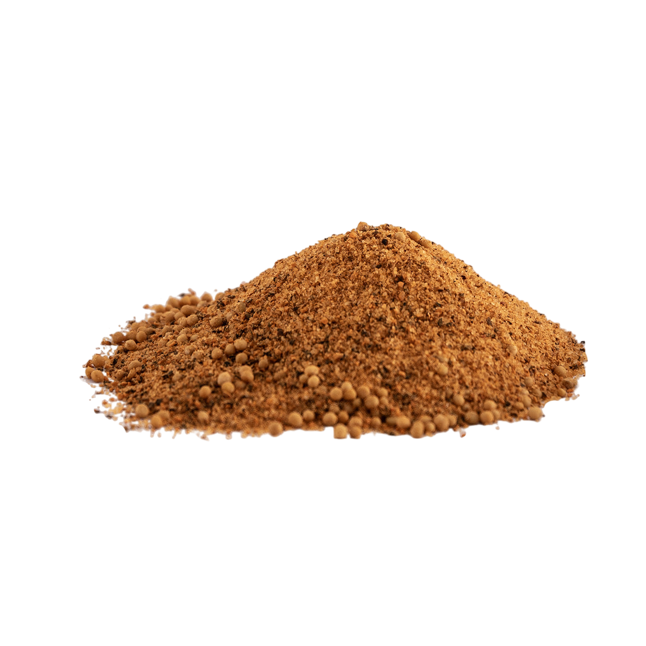 Ground cinnamon spice on white background, close-up.