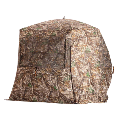 Camo hunting blind with camouflage pattern for outdoor bowhunting and archery | FeraDyne Outdoors.