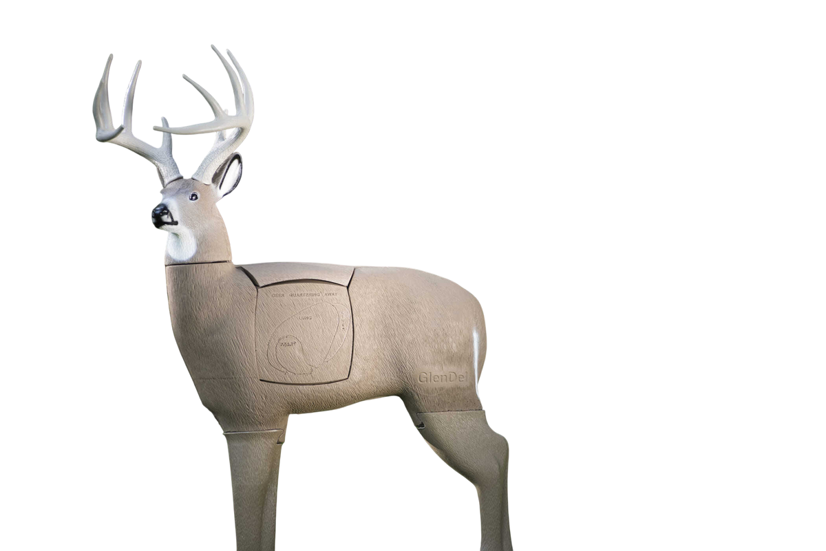 Deer target practice foam decoy for archery and bowhunting outdoor activities.