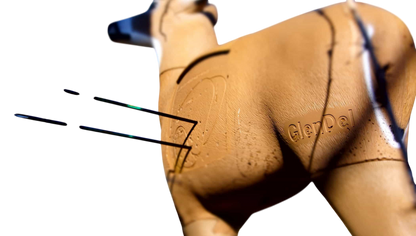 Bold: 8"ER Hunter Model Glenda™ Deer Decoy with realistic foam silhouette and weather-resistant finish, ideal for bowhunting.
