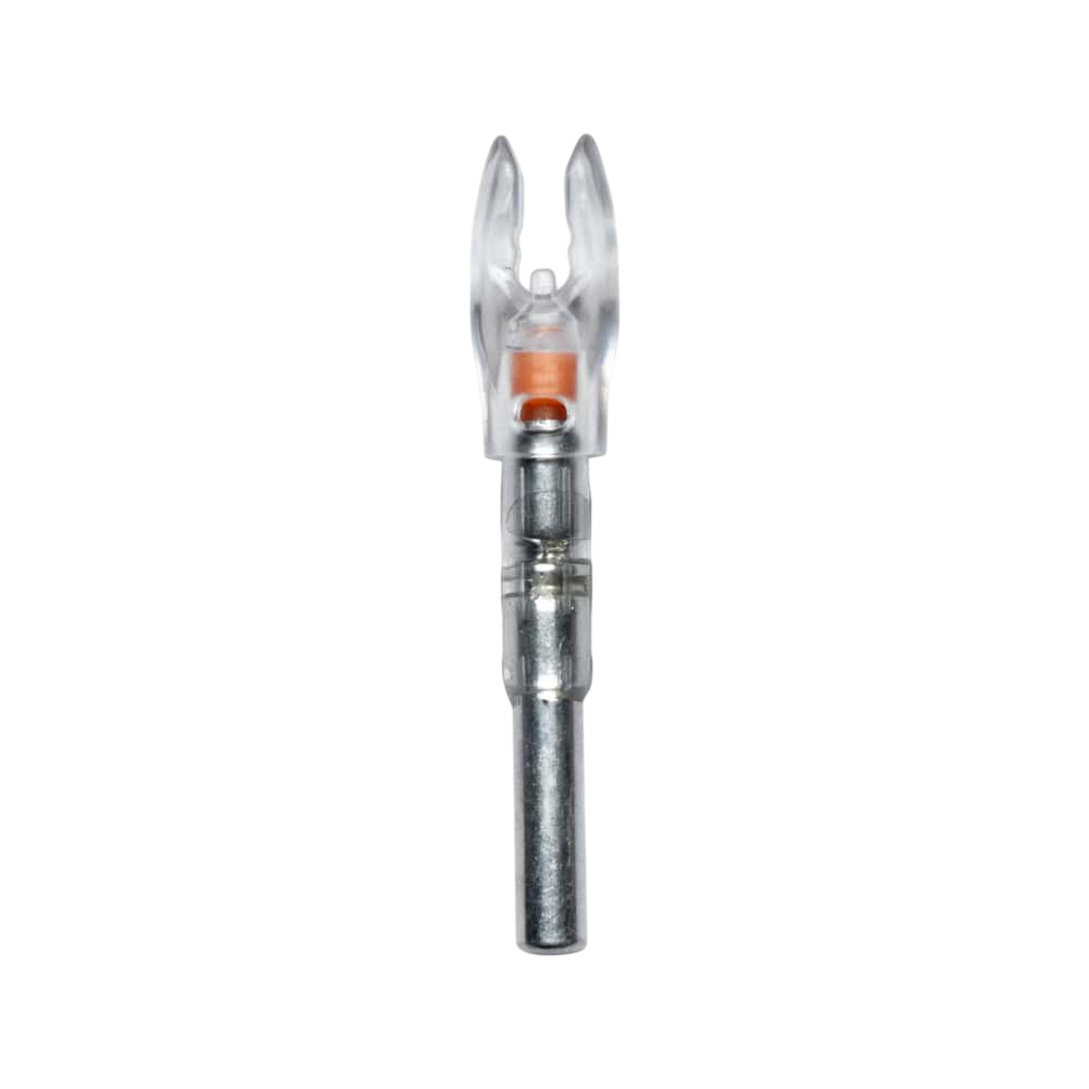 Precision bowstring nocking point stabilizer for archery and bowhunting accessories.