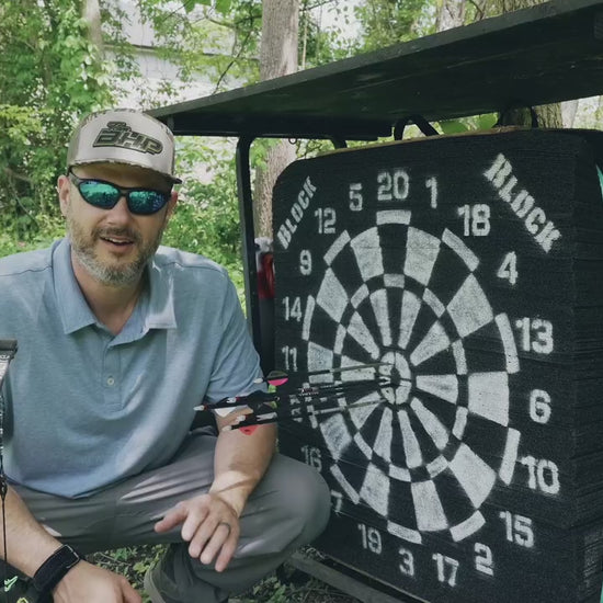 Bowhunter Planet overview of the Block Backyard Range Target dual-sided foam archery target covering dimensions, features, and benefits.