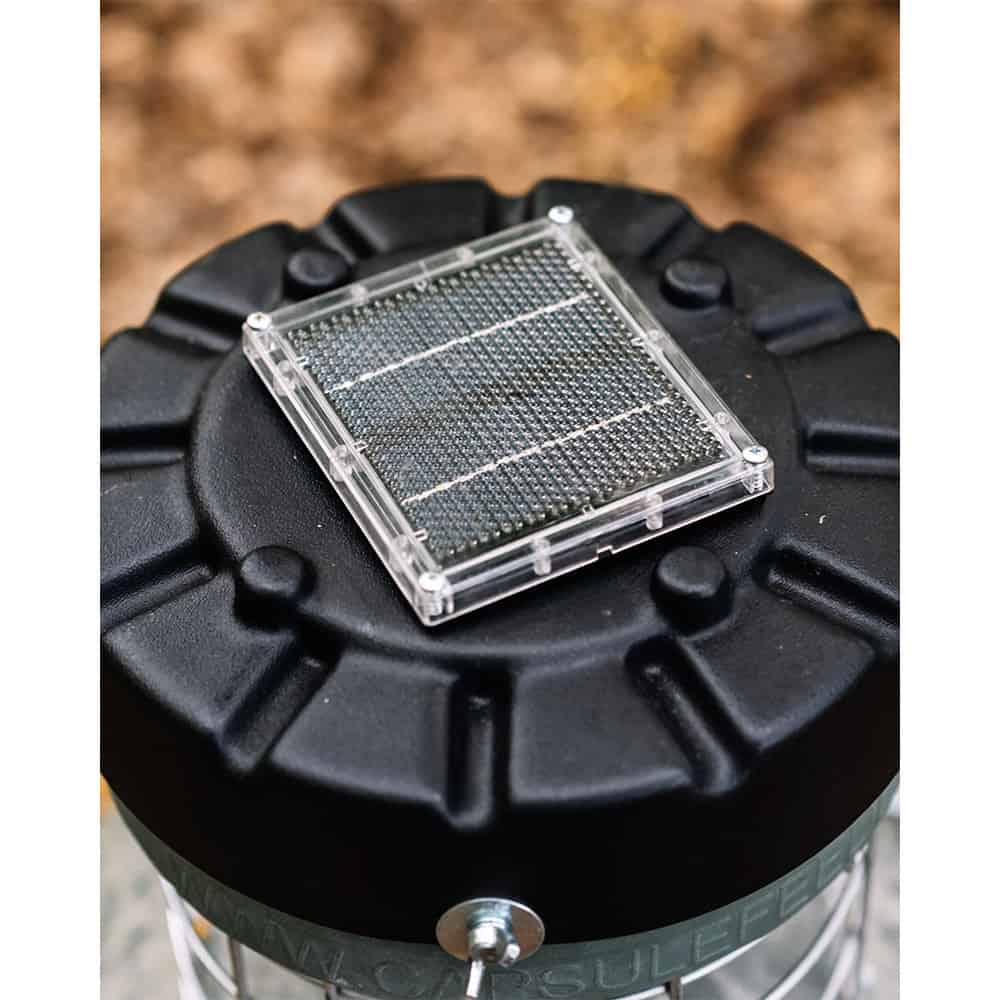 Solar panel accessory for outdoor gear and equipment charging.