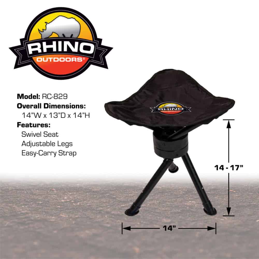 RC-829 HUNTING SWIVEL STOOL W/ ADJUSTABLE LEGS
