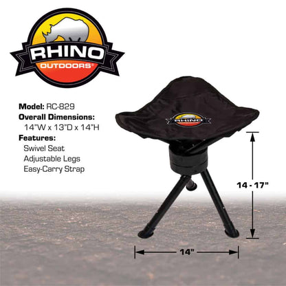RC-829 HUNTING SWIVEL STOOL W/ ADJUSTABLE LEGS

