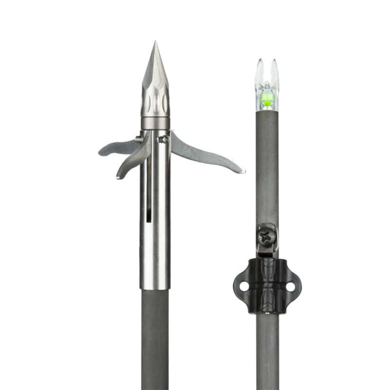 Lighted Carbon Arrow with Iron Barb 3-Blade and Safety Slide